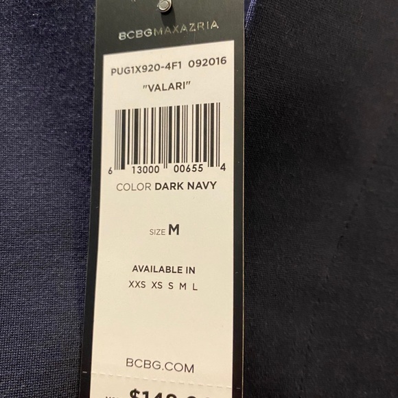 BCBGMaxAzria Navy Blue Flate Sleeve Top - Picture 4 of 6